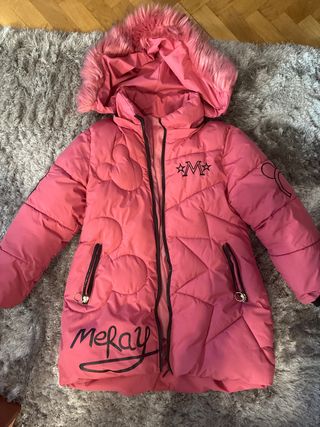 Abrigo rosa niña T. 9-10