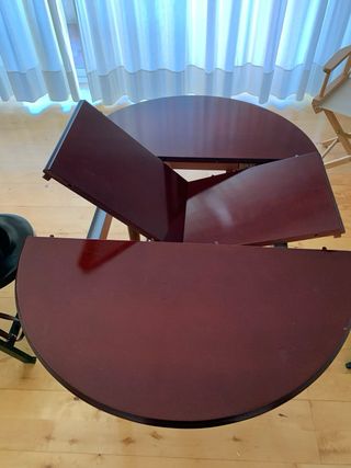 Mesa redonda extensible madera 110cm