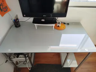 Mesa Escritorio Cristal y Metal ¡BAJADA DE PRECIO!