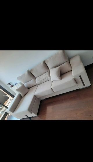 Sofá modular gris tela