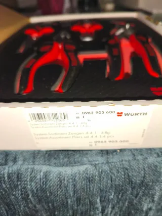 Juego 4 Alicates Wurth Zebra Goma Carbono