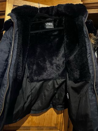 Abrigo Zara Azul Marino Mujer Talla M