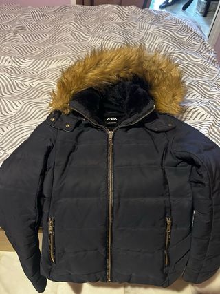 Abrigo Zara Azul Marino Mujer Talla M