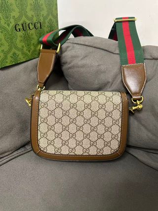 Borsa a spalla Gucci Horsebit 1955 Beige/Marrone