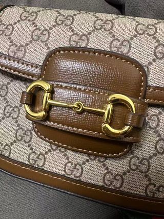 Borsa a spalla Gucci Horsebit 1955 Beige/Marrone