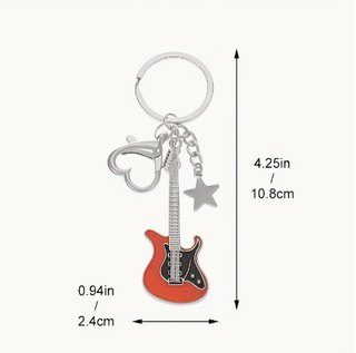 Oferta 2 llaveros guitarra electrica roja de metal