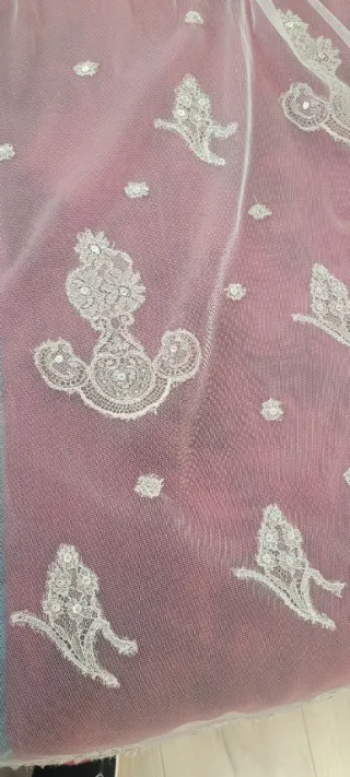 Delantal Fallera Blanco y Plata