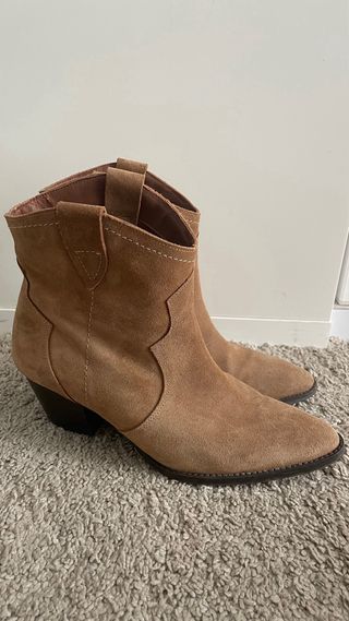 Botines ante cowboy tacón marrones