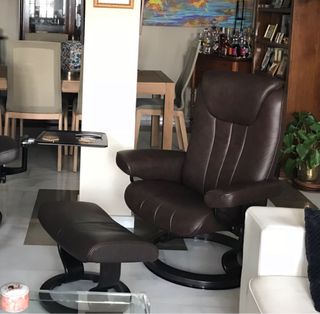 Reposapiés Piel y Madera Marca Stressless