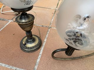 Lámparas vintage techo y mesitas