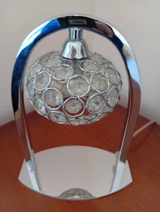 Lámpara de techo cromada y cristal