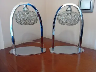 Lámpara de techo cromada y cristal