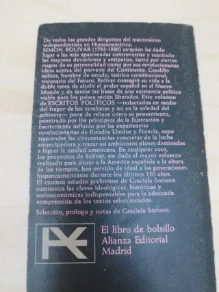 Libro Simon Bolívar.Escritos politicos