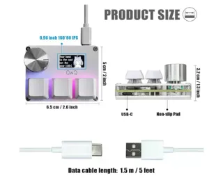Teclado QwQ con dial y pantalla