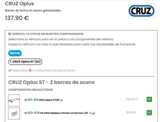 BARRAS TECHO CRUZ OTPLUS ST CITROËN C5 AIRCROSS