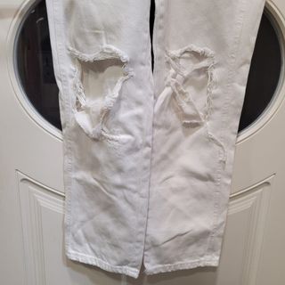 Peto vaquero Pull&Bear roto Talla XS blanco crudo