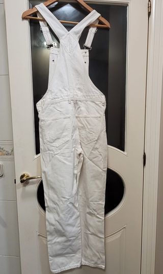 Peto vaquero Pull&Bear roto Talla XS blanco crudo