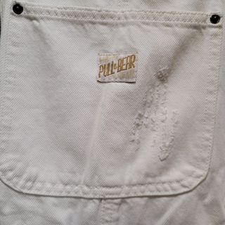 Peto vaquero Pull&Bear roto Talla XS blanco crudo