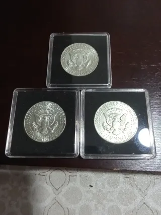Lote 3 Monedas Plata 1964 Kennedy plata 900