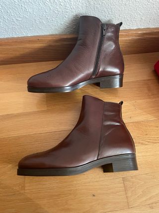 Botines de piel Wonders mujer marrones