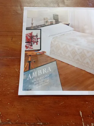 Coperta Lana AMBRA singola Beige/Bianco