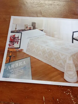 Coperta Lana AMBRA singola Beige/Bianco