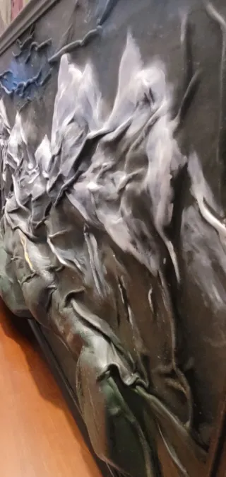 Quadro tecnica mista pelle animale acrilico