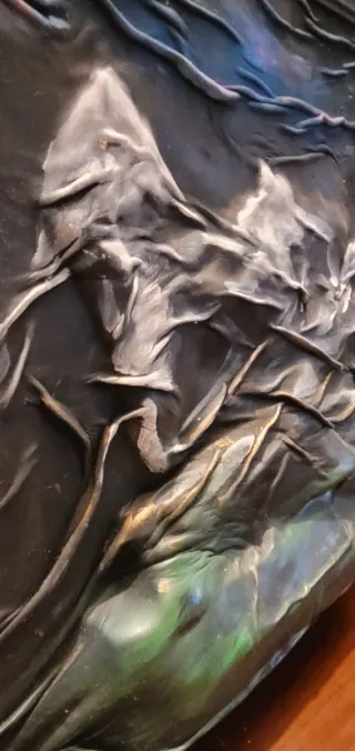 Quadro tecnica mista pelle animale acrilico