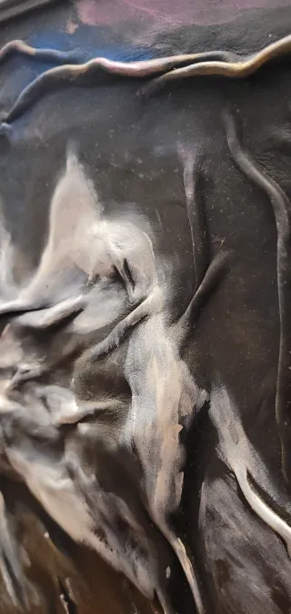 Quadro tecnica mista pelle animale acrilico