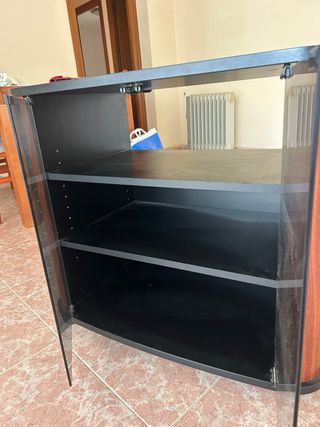 Mueble TV cristal y madera