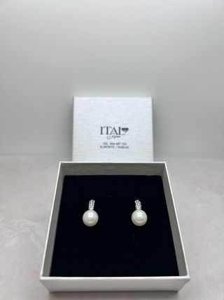 Pendientes Perla Plata 1ª Ley y Circonitas ITAL
