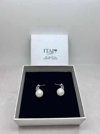 Pendientes Perla Plata 1ª Ley y Circonitas ITAL
