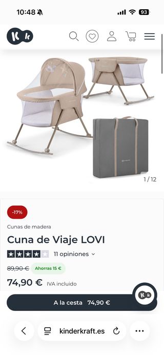 Minicuna Kinderkraft LOVI gris