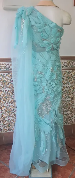Vestido fiesta/boda turquesa talla S