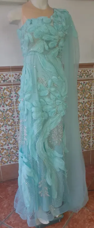 Vestido fiesta/boda turquesa talla S