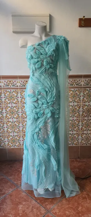 Vestido fiesta/boda turquesa talla S