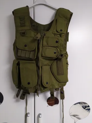 Chaleco Táctico Caza Multibolsillos Verde