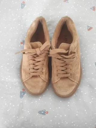 Zapatos serraje Mango beige/marrón n33