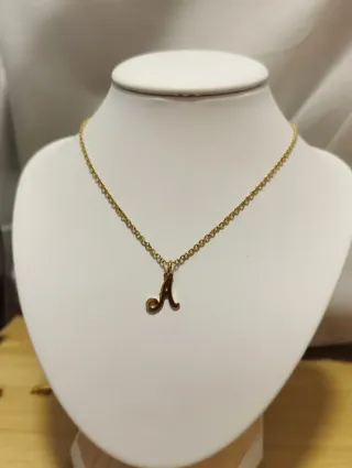 Collar Acero Quirúrgico Dije Letra A