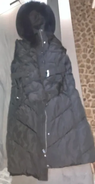 Abrigo largo mujer XL negro.