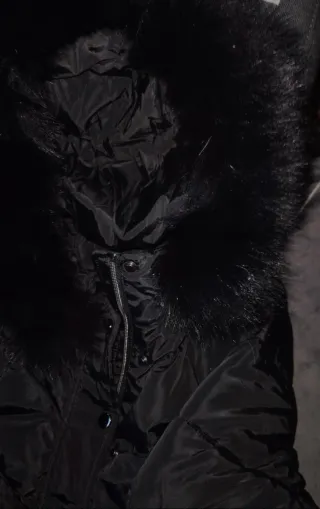 Abrigo largo mujer XL negro.