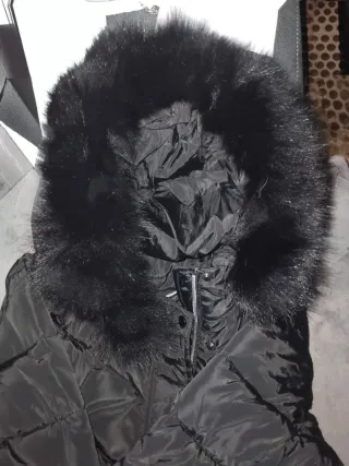 Abrigo largo mujer XL negro.