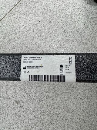 Mesa auxiliar hospital cama ajustable, con ruedas