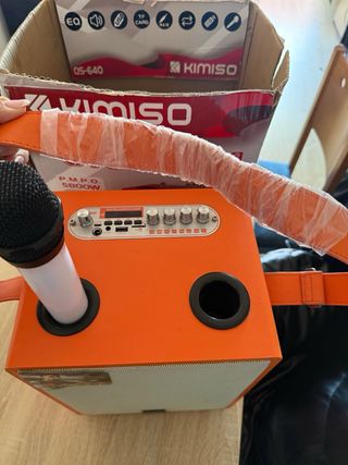 Altavoz KIMISO Gris y Naranja con Micrófono