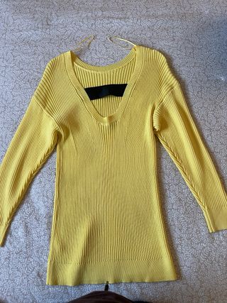 Jersey punto Zara amarillo talla S