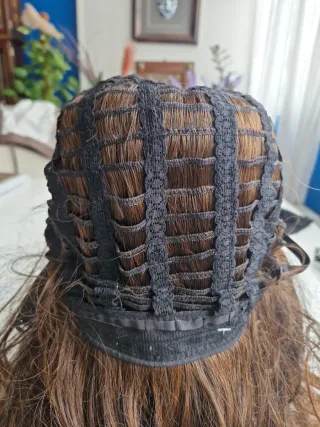 Peluca sintética ondulada balayage