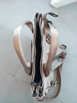 Bolso Mochila Beige Marrón