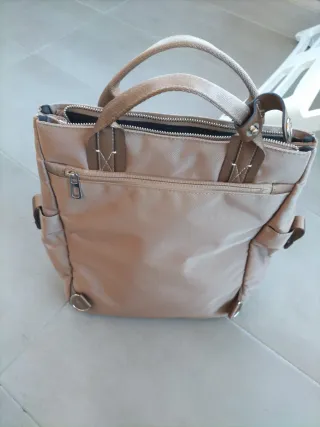 Bolso Mochila Beige Marrón