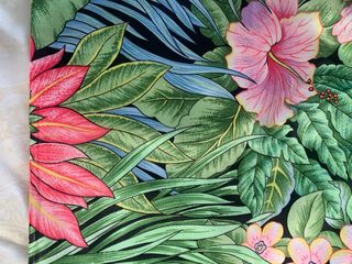 Cortina Estampado Vegetal Flores Tropicales