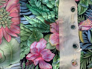 Cortina Estampado Vegetal Flores Tropicales